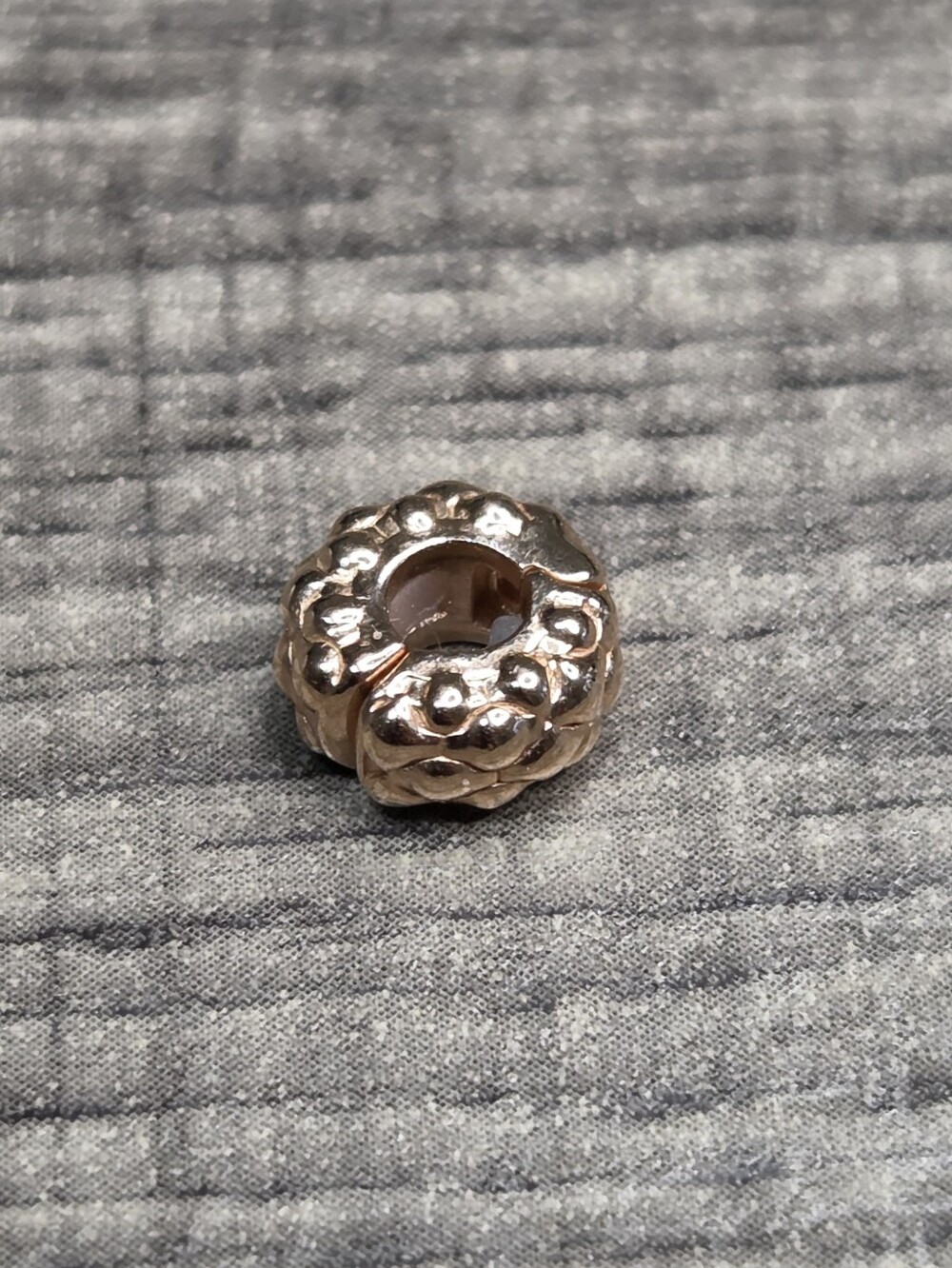 Authentic Pandora Studded Clip Charm Rose Gold-Plated